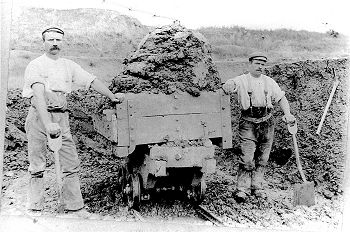 Workmen at the Wanborough Brickworks