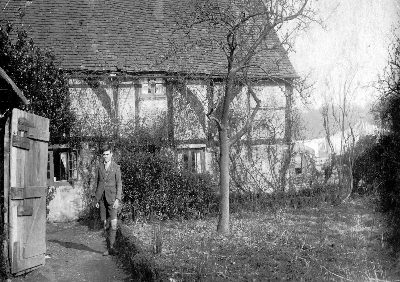 Chapel Farm Cottage with Charb (Charles) Hellard in 1927 Chapel Farm Cottage with Charb (Charles) Hellard in 1927