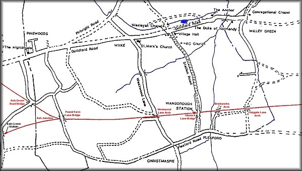 Map of the Railway's course through the Parish