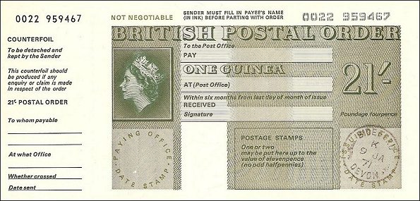 British Postal Order - (Return to Post Office)