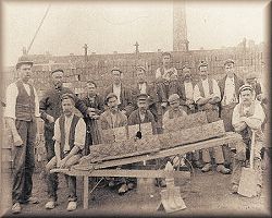 Workmen at Wanborough Brickworks
